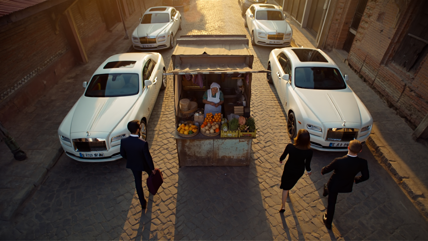Three Rolls-Royces Pulled Up to a Food Stall. The Owner Almost Fainted When She Saw Who Got Out.