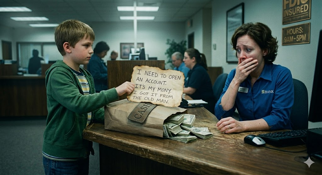A 9-Year-Old Walked Into a Bank Alone With a Bag of Cash — The Teller Recognized the Handwriting and Collapsed in Tears